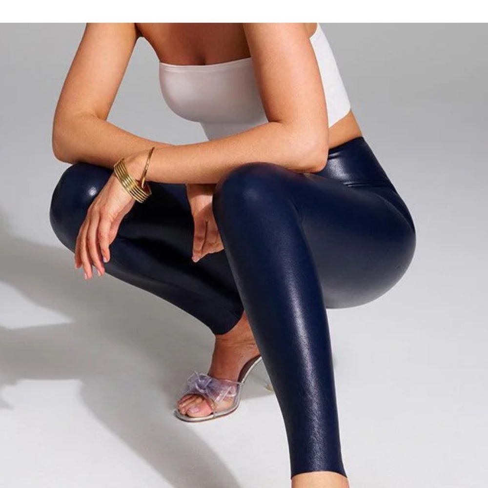 Commando Navy Faux Leather Leggings